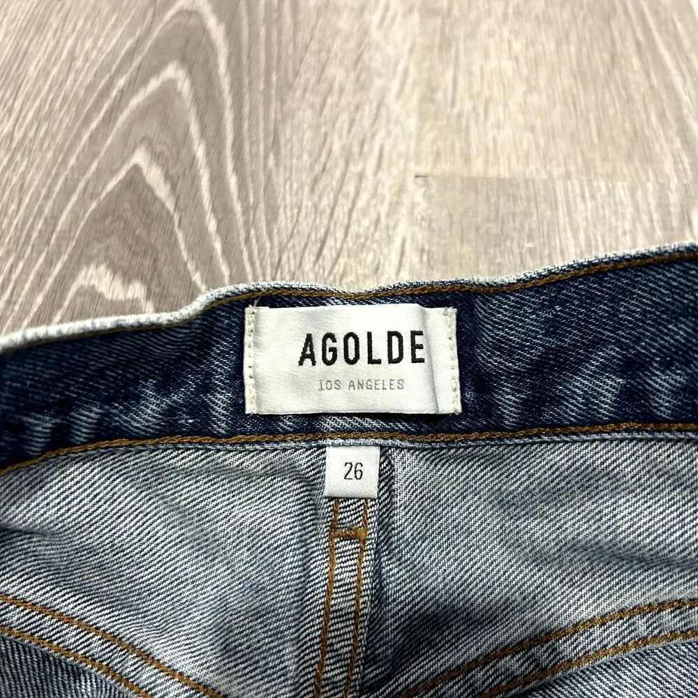 AGOLDE Jaden Surreal High-Rise Denim Cut Off Shorts Size 26
